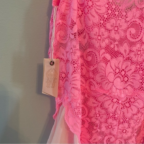 We Are Hah By Free People Maid To Wear Bodysuit hot pink small - Picture 6 of 8